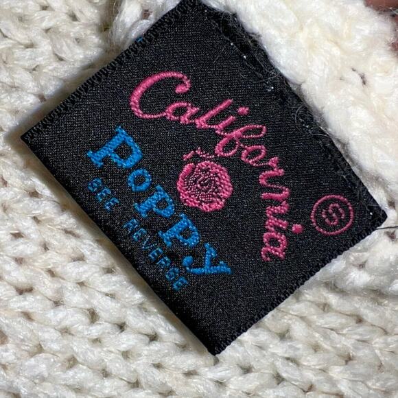 90s California Poppy Heart Knit Sweater Vest – Fair Condition, Pullover - Picture 6 of 10